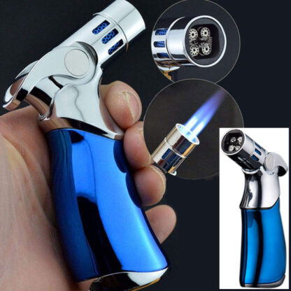 Jobon Quad Torch Tabletop Lighter, Blue - Image 2